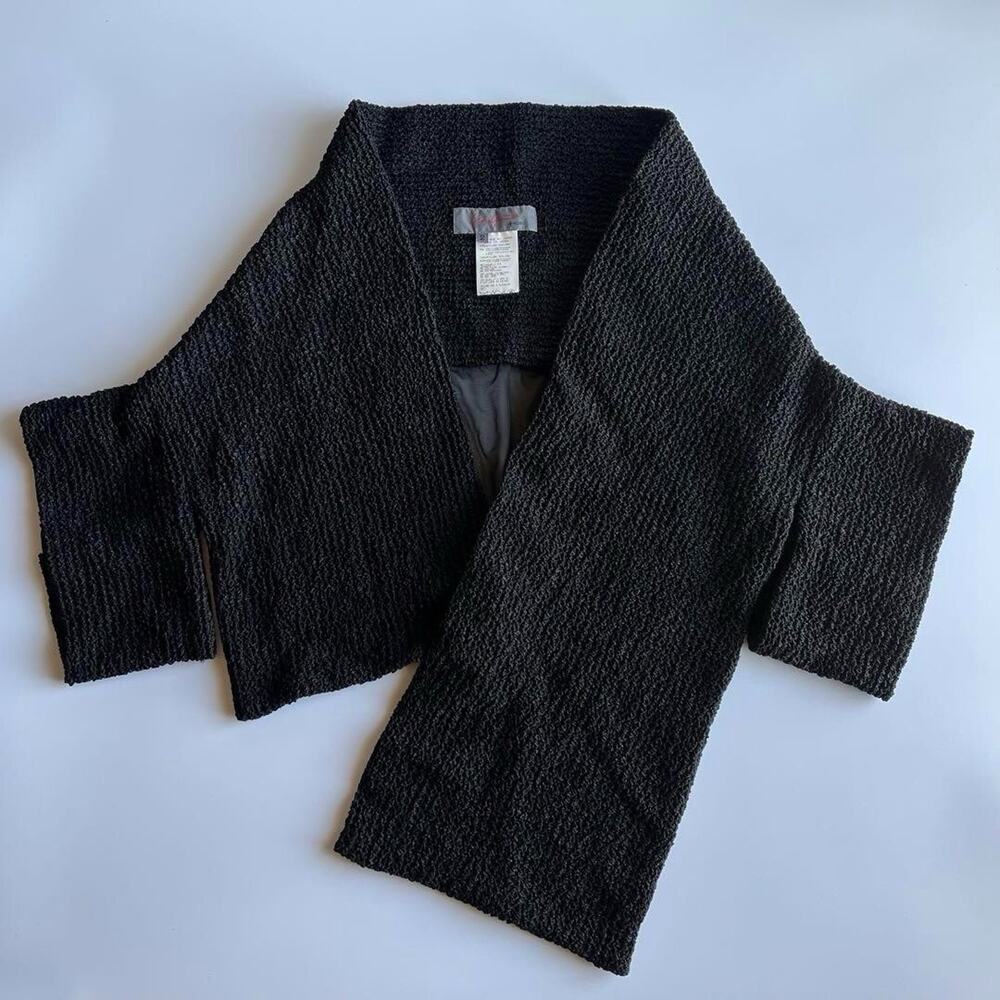 YOHJI YAMAMOTO +NOIR Black Shawl Bolero Japan M - Picture 2 of 4
